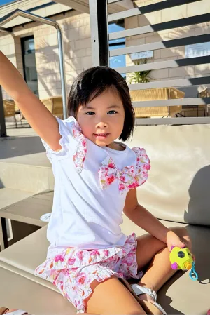 "Phoebe" Hot Pink Floral Top & Shorts
