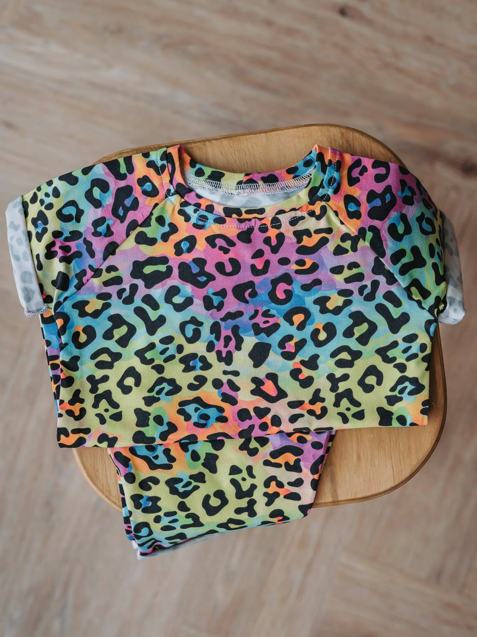 Rainbow Leopard Shorts & Tee Bundle