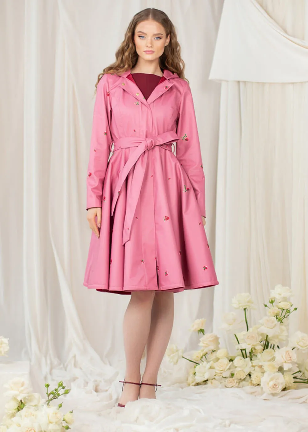 RainSisters Rasberry Sorbet Waterafstotende 50's Swing Regenjas Roze