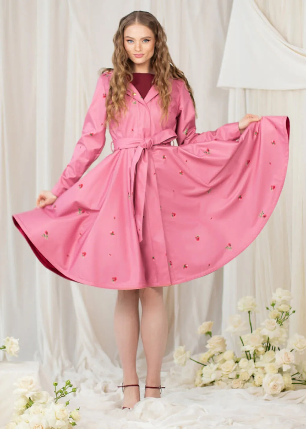 RainSisters Rasberry Sorbet Waterafstotende 50's Swing Regenjas Roze