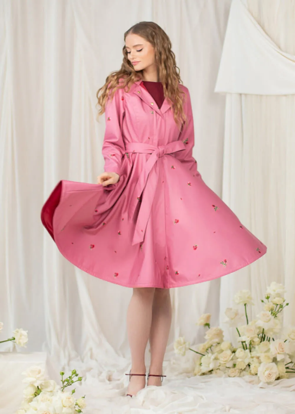 RainSisters Rasberry Sorbet Waterafstotende 50's Swing Regenjas Roze