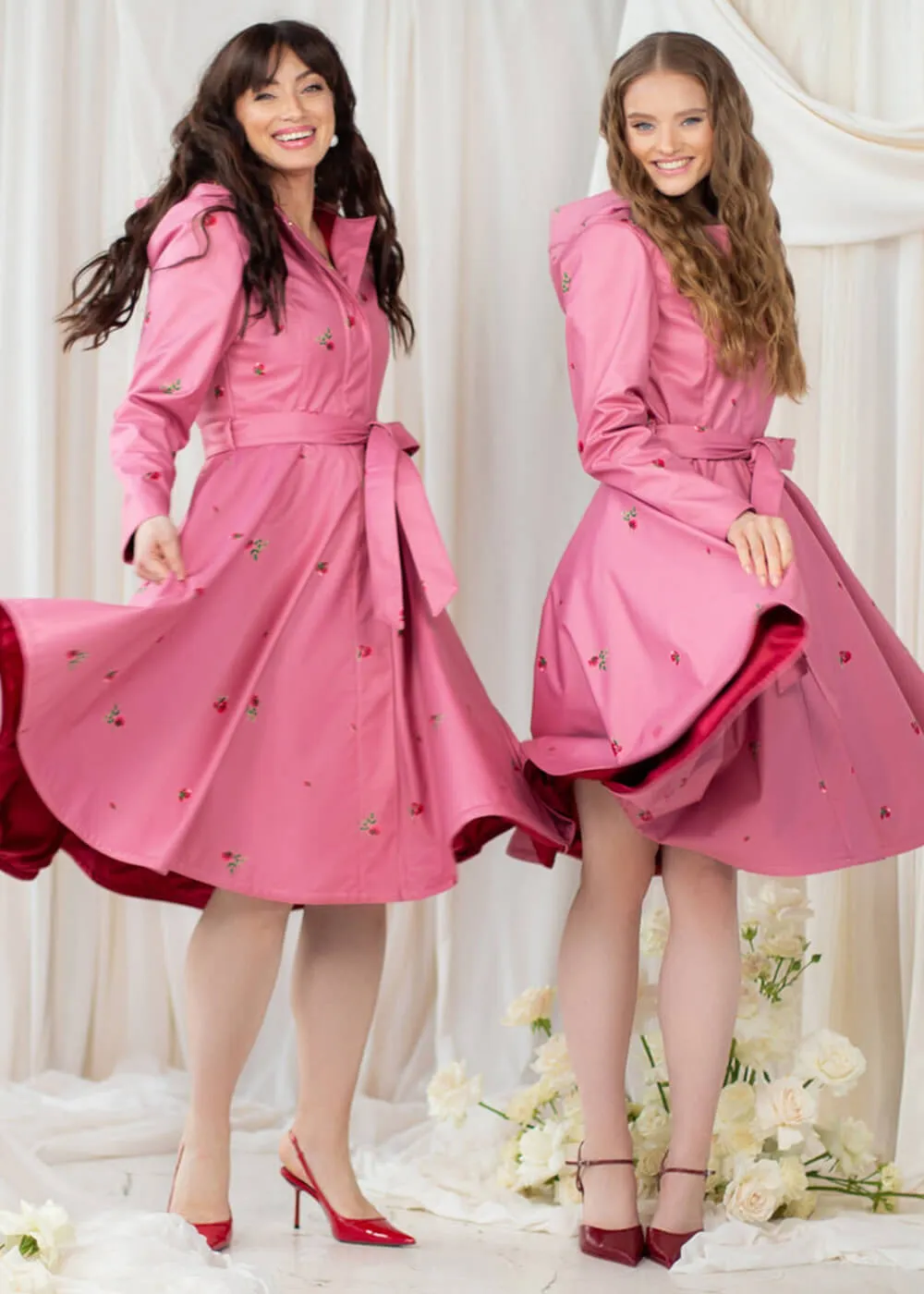 RainSisters Rasberry Sorbet Waterafstotende 50's Swing Regenjas Roze