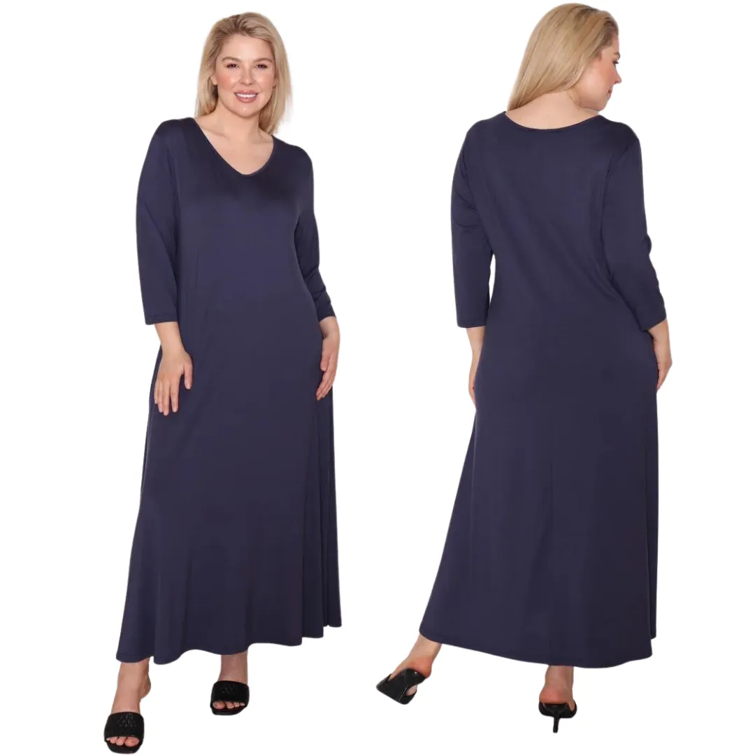 Raya Bamboo Dress - Navy