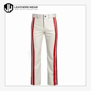 Real White Leather Party Pants