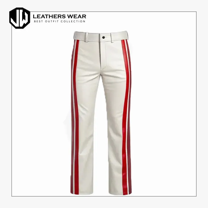 Real White Leather Party Pants