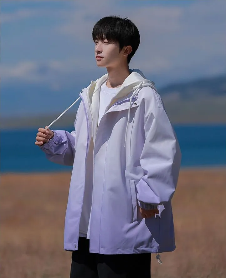 Relaxed-fit Easy-to-clean Rain Jacket with Elastic Band Cuff