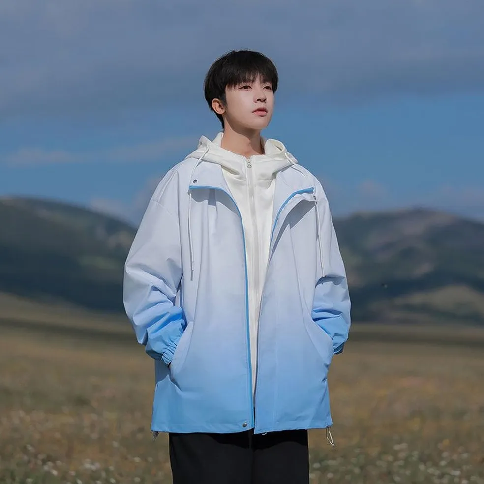 Relaxed-fit Easy-to-clean Rain Jacket with Elastic Band Cuff