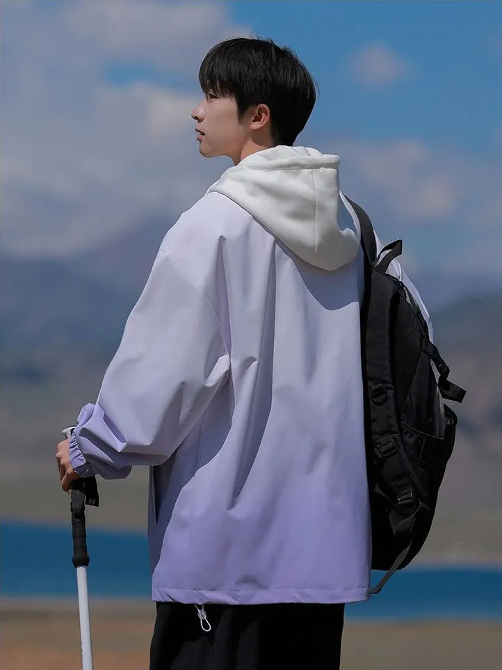 Relaxed-fit Easy-to-clean Rain Jacket with Elastic Band Cuff