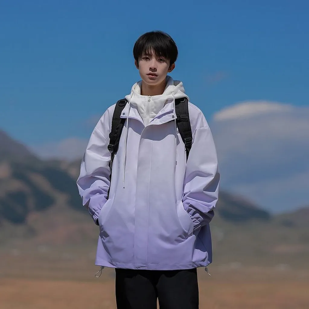 Relaxed-fit Easy-to-clean Rain Jacket with Elastic Band Cuff