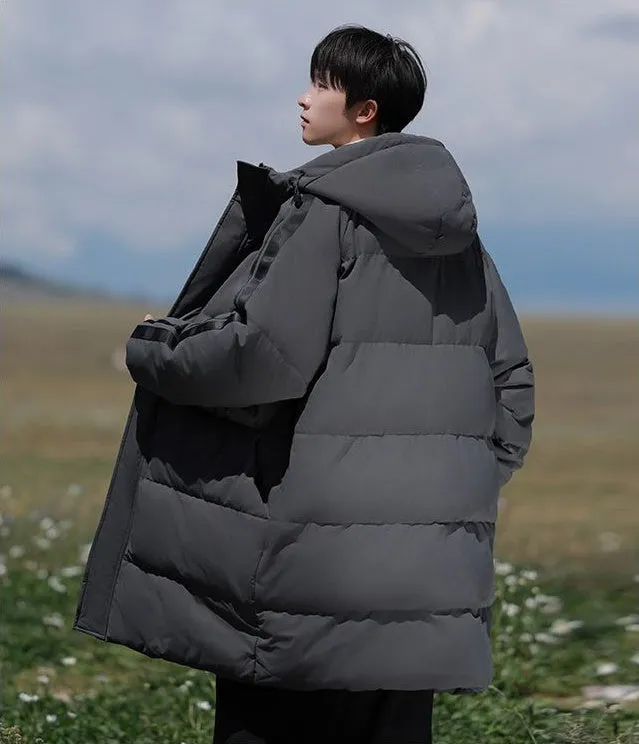 Relaxed-Fit Quilted Puffer Jacket with Elastic Band Cuff
