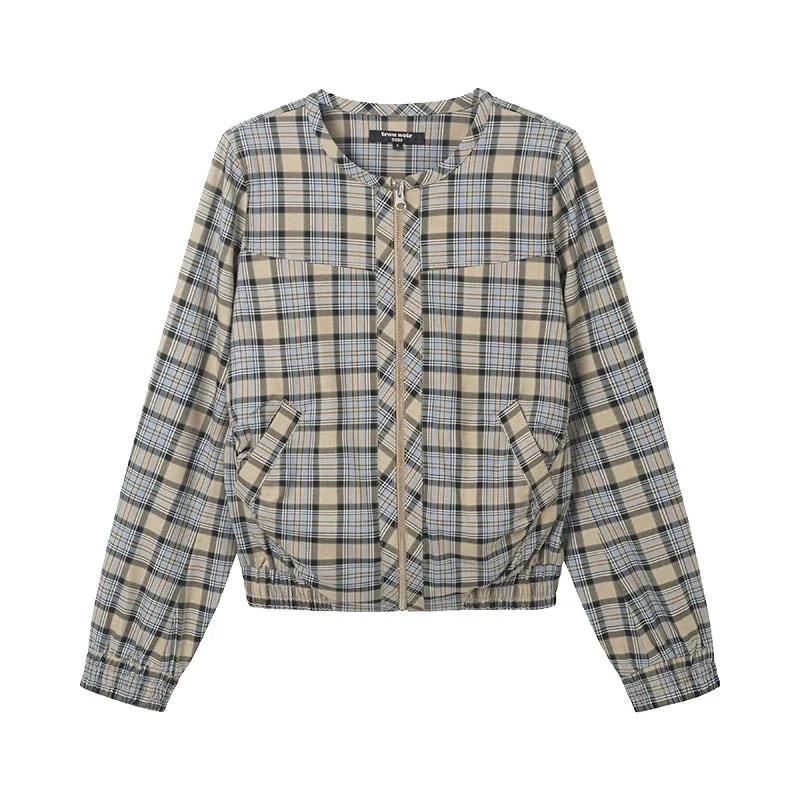 Retro Plaid Short Jacket