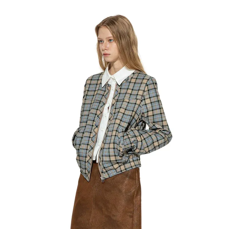 Retro Plaid Short Jacket