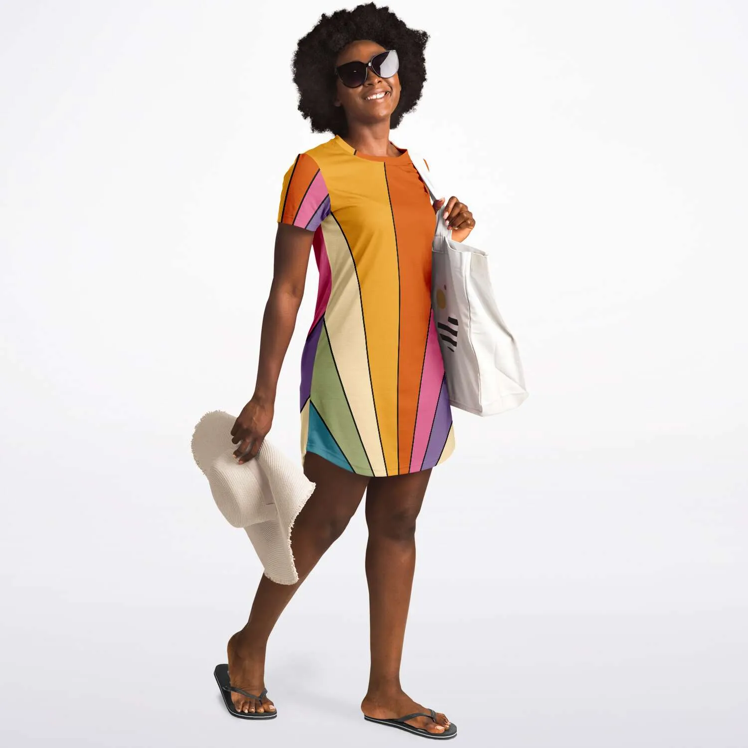 Retro Sun Rays Tshirt Dress