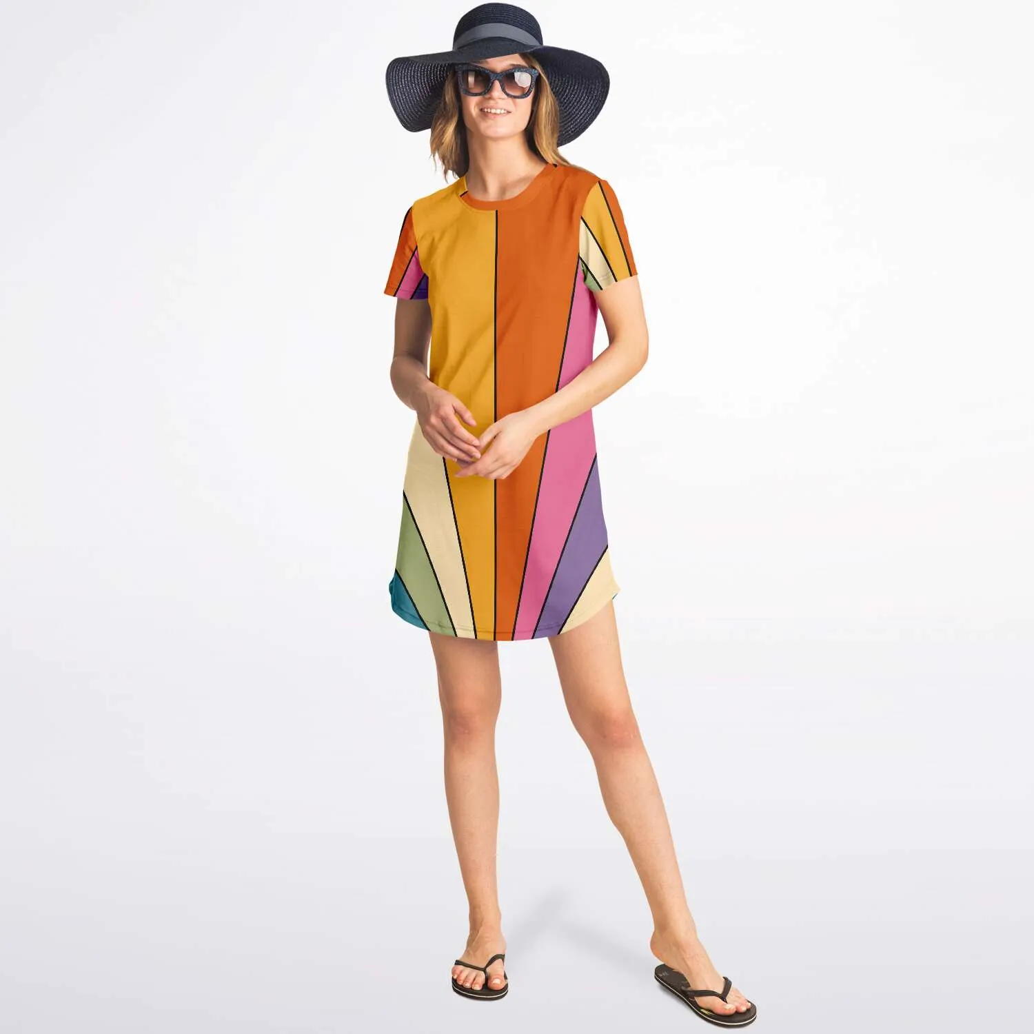 Retro Sun Rays Tshirt Dress