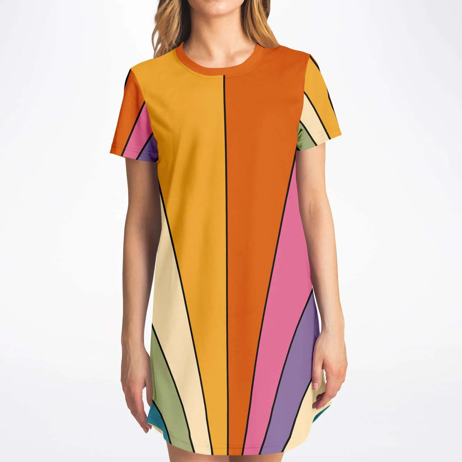 Retro Sun Rays Tshirt Dress