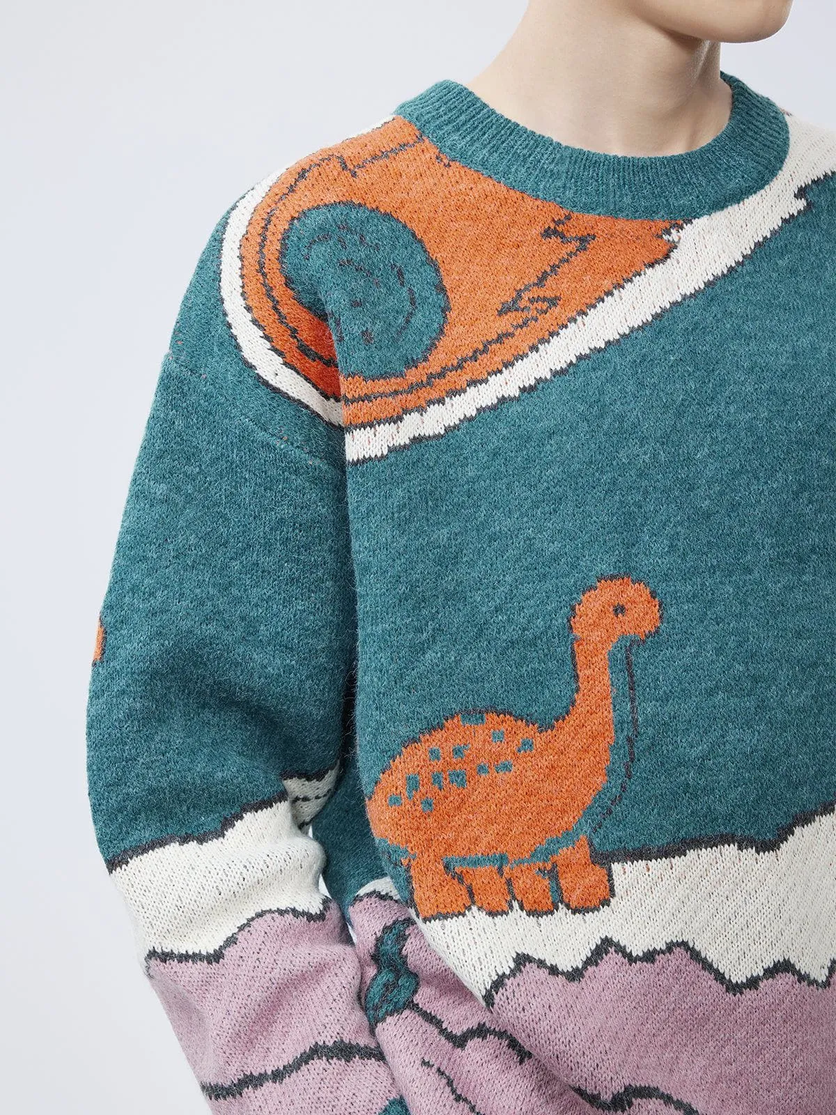 Rimiro - Cartoon Little Dinosaur Knit Sweater