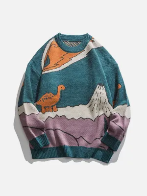 Rimiro - Cartoon Little Dinosaur Knit Sweater