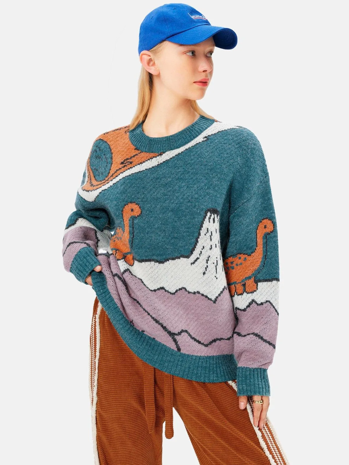 Rimiro - Cartoon Little Dinosaur Knit Sweater