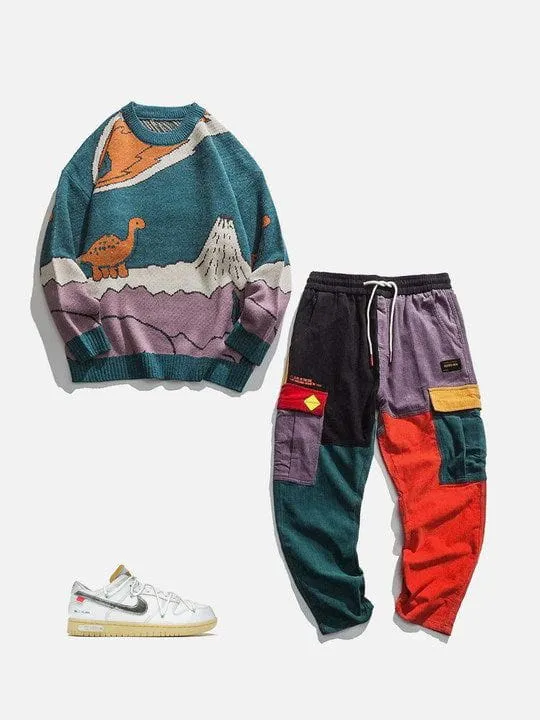 Rimiro - Cartoon Little Dinosaur Knit Sweater