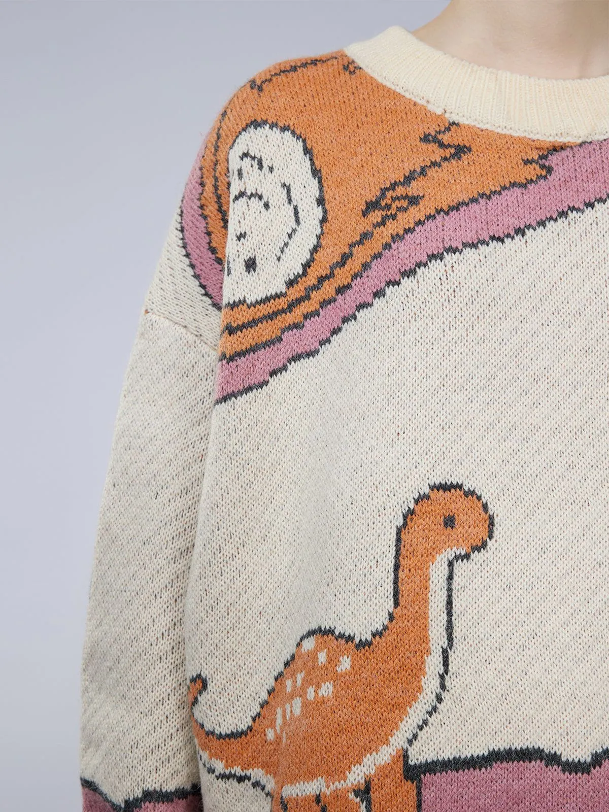 Rimiro - Cartoon Little Dinosaur Knit Sweater