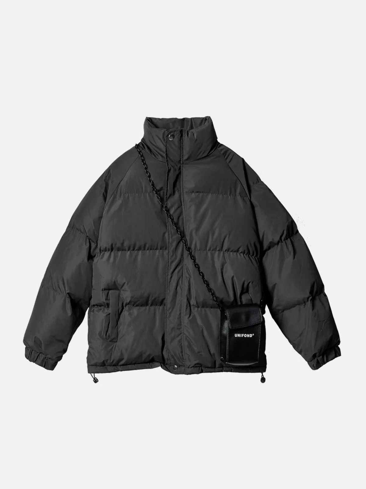 Rimiro - Solid Detachable Satchel Winter Coat
