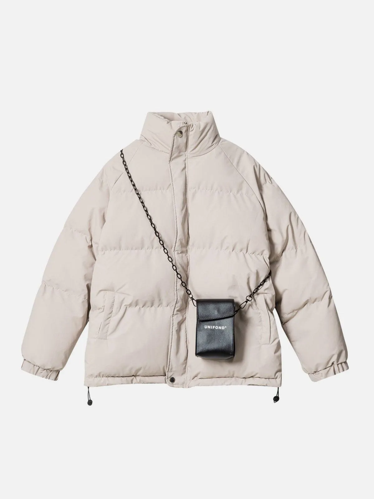 Rimiro - Solid Detachable Satchel Winter Coat