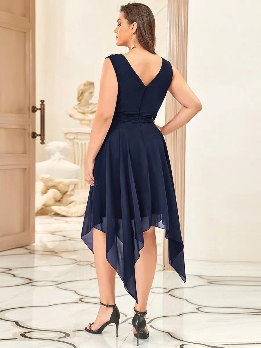 Robe mariage invitée bohème en mousseline de soie col en V profond