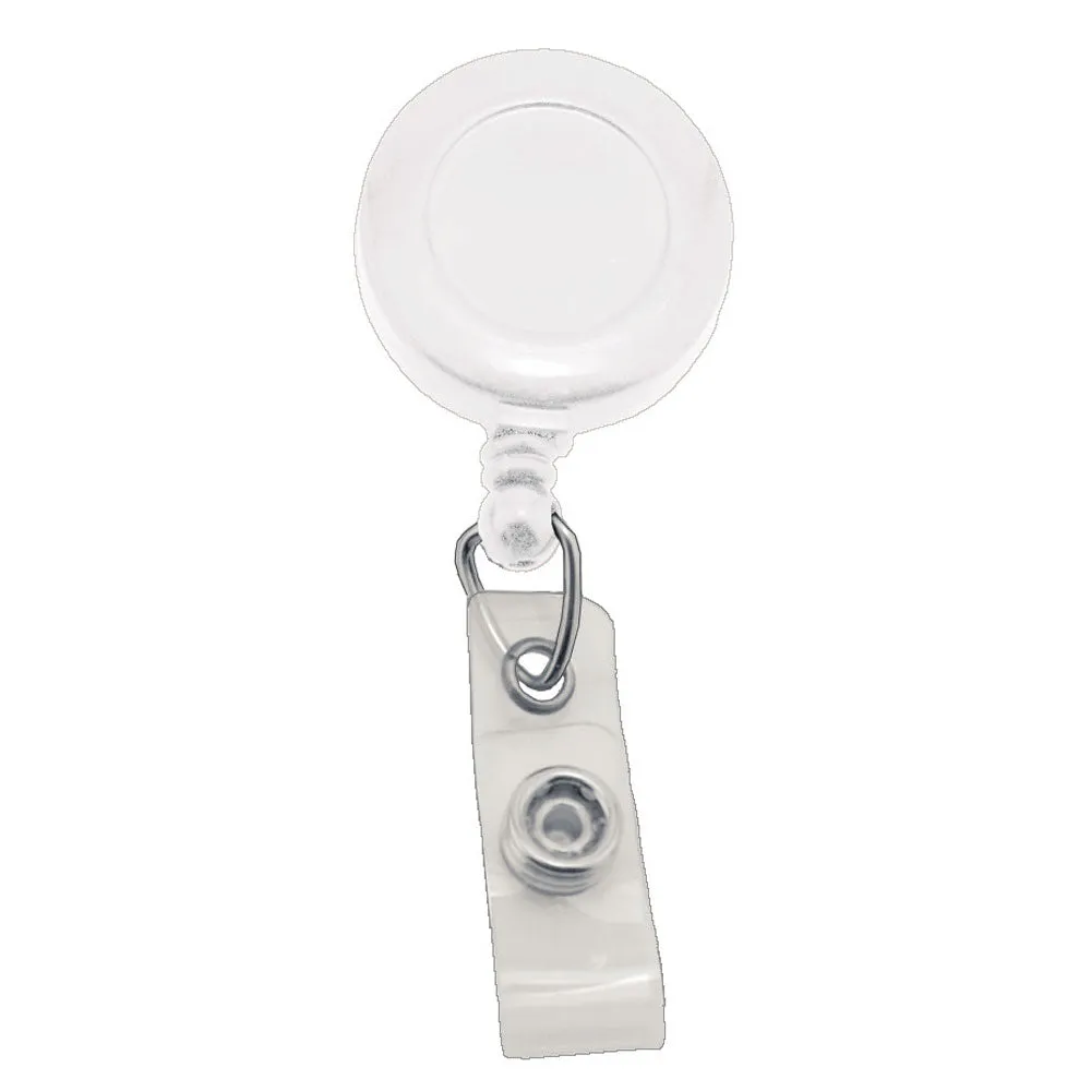 Round Badge ID Reel with Strap and Slide Clip (25/Pack)