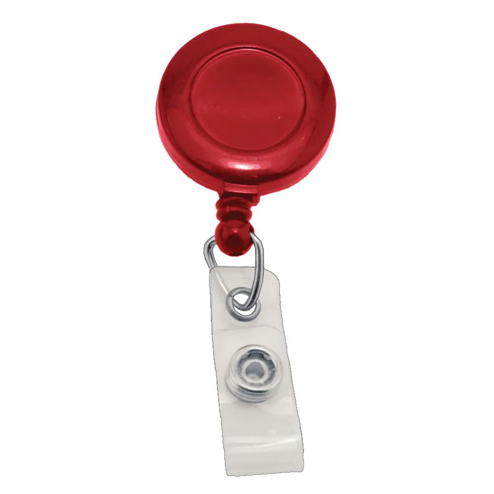 Round Badge ID Reel with Strap and Slide Clip (25/Pack)