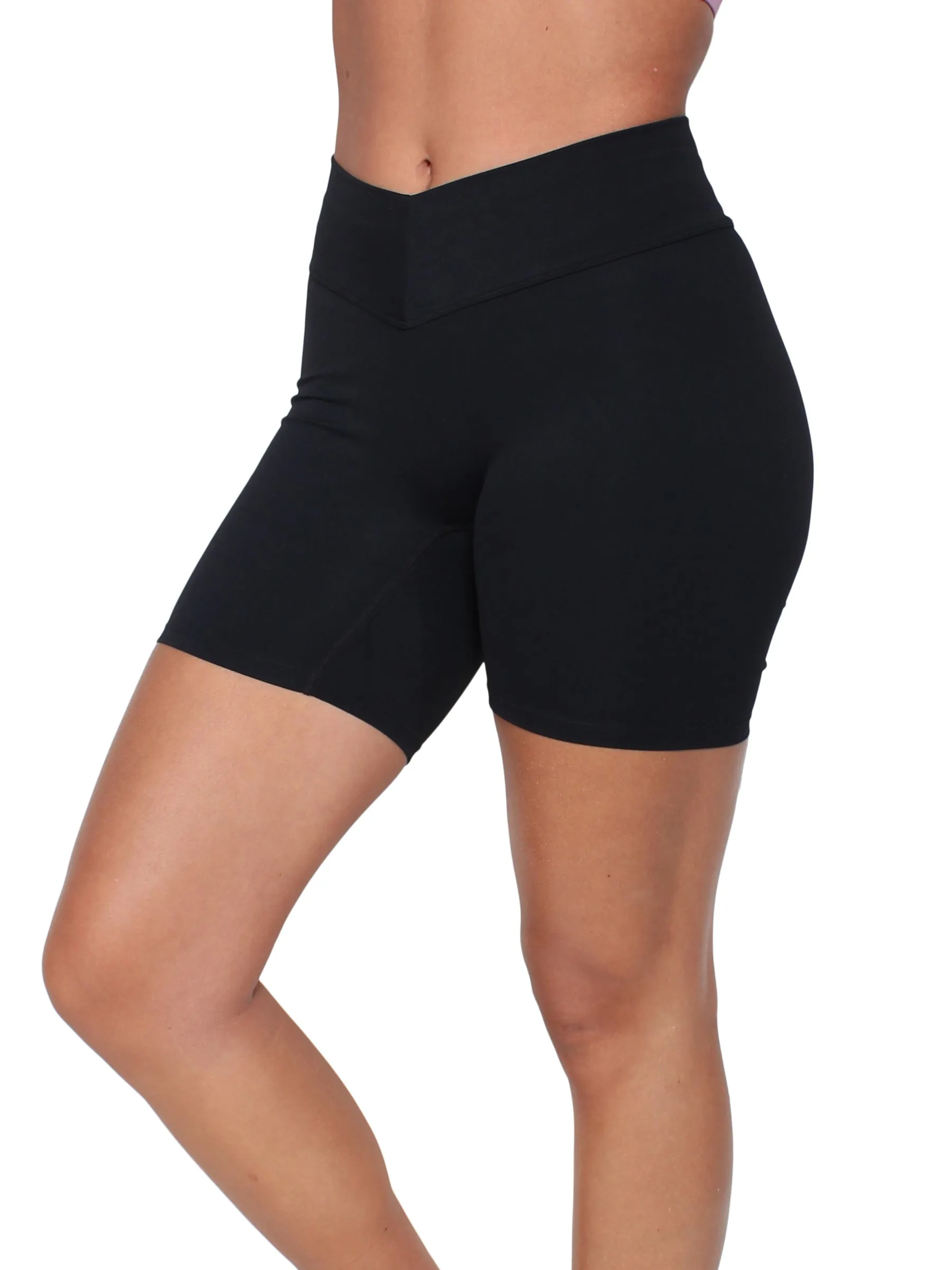 Ruched Back V Shorts - Black