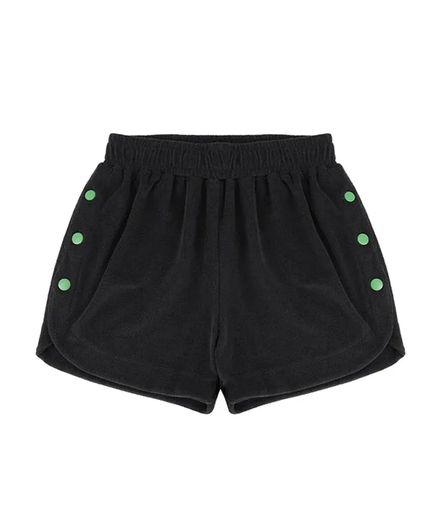 [SAMPLE SALE]LE SONNET Button Shorts - Black