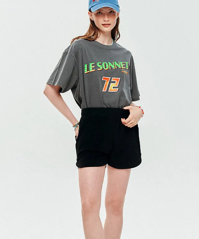 [SAMPLE SALE]LE SONNET Button Shorts - Black