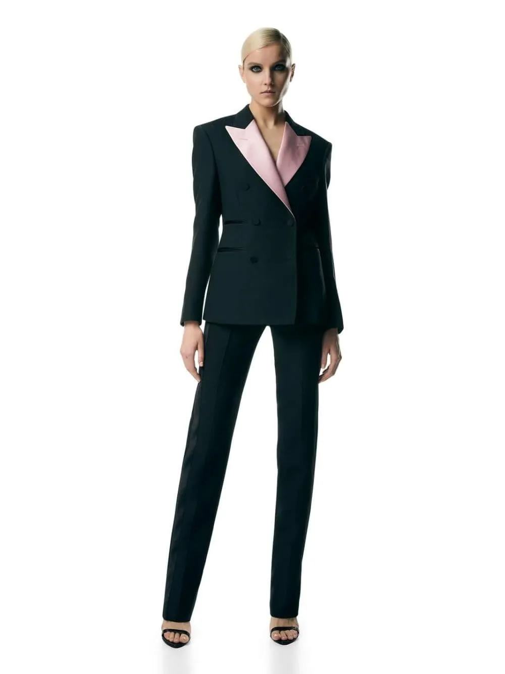 Satin Lapel Contrast Jacket