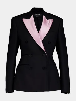 Satin Lapel Contrast Jacket