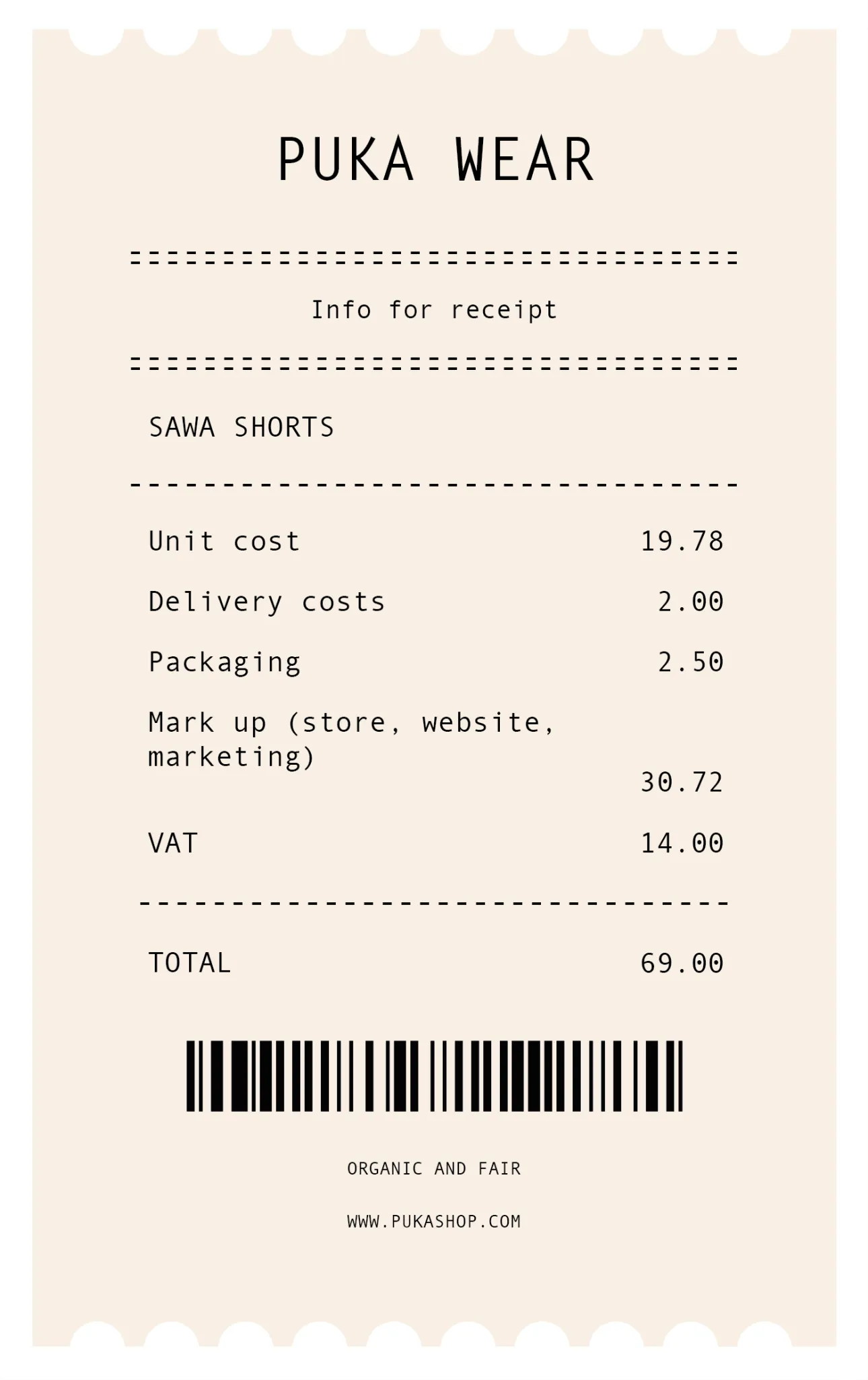 Sawa organic shorts