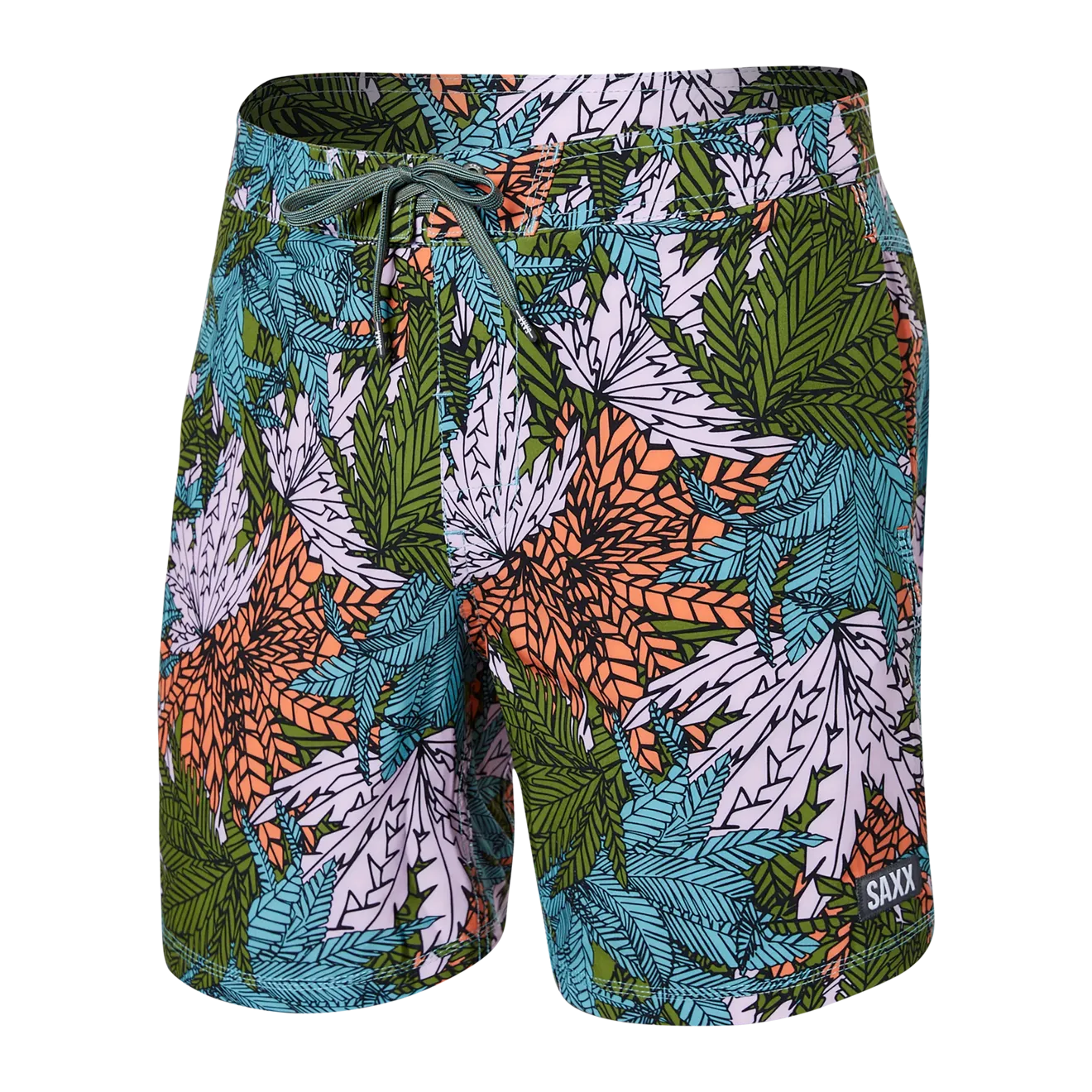 Saxx Mens Betawave 7" Swim Shorts -  Sub Tropic - Multi
