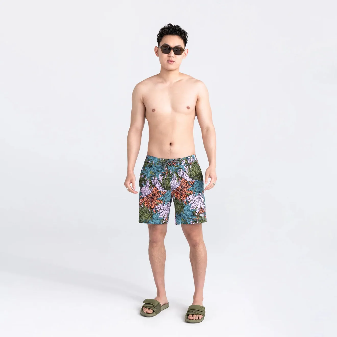 Saxx Mens Betawave 7" Swim Shorts -  Sub Tropic - Multi
