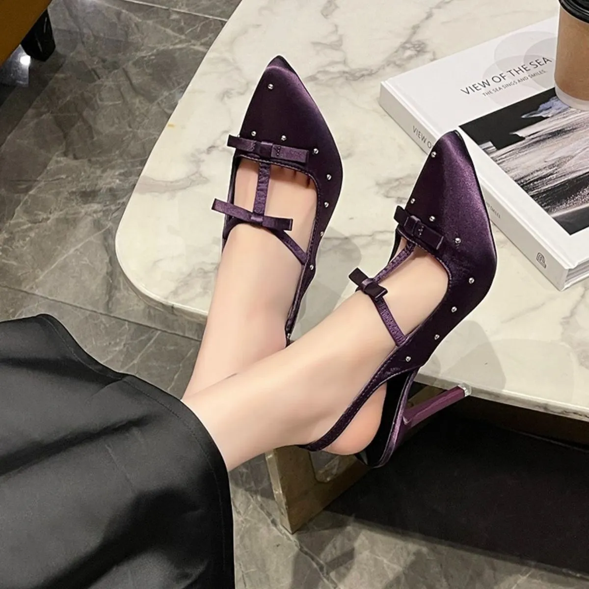 Scarlett Point Toe Stiletto Pumps | 2 Colors | Poundton