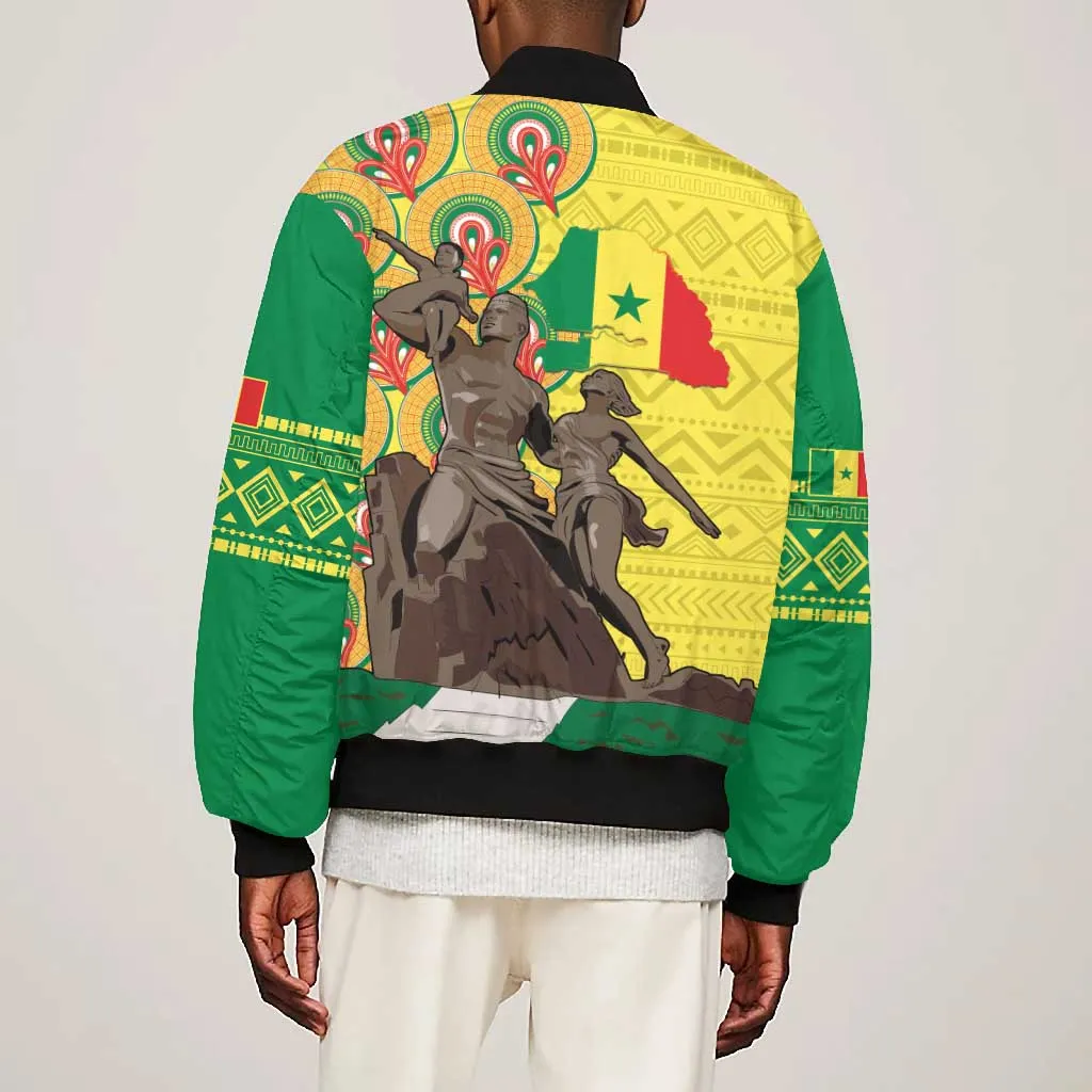 Senegal Monument de la Renaissance Bomber Jacket Africaine Ankara Pattern LT14
