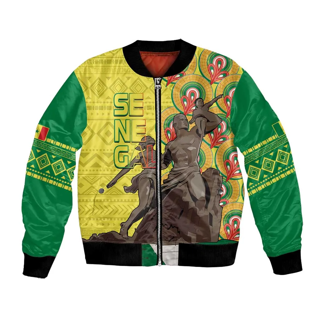 Senegal Monument de la Renaissance Bomber Jacket Africaine Ankara Pattern LT14