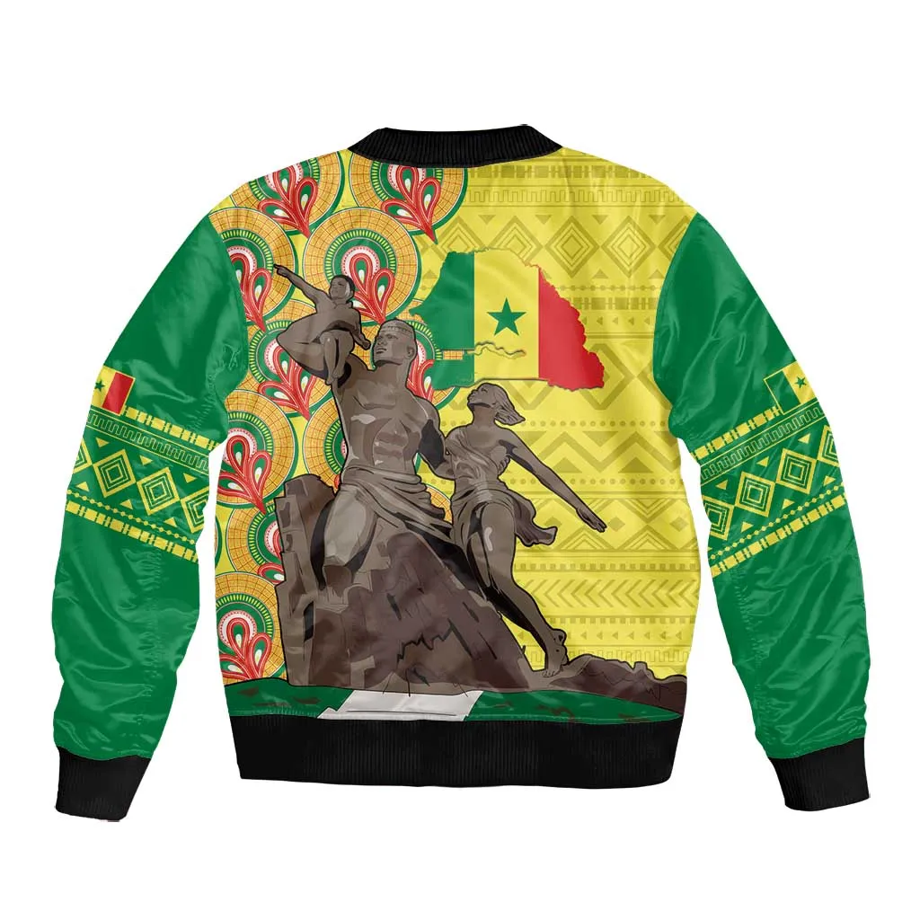 Senegal Monument de la Renaissance Bomber Jacket Africaine Ankara Pattern LT14
