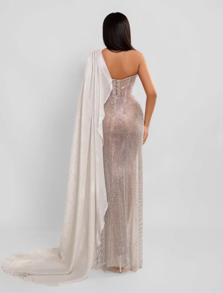 Seriana Gown - Silver/Nude