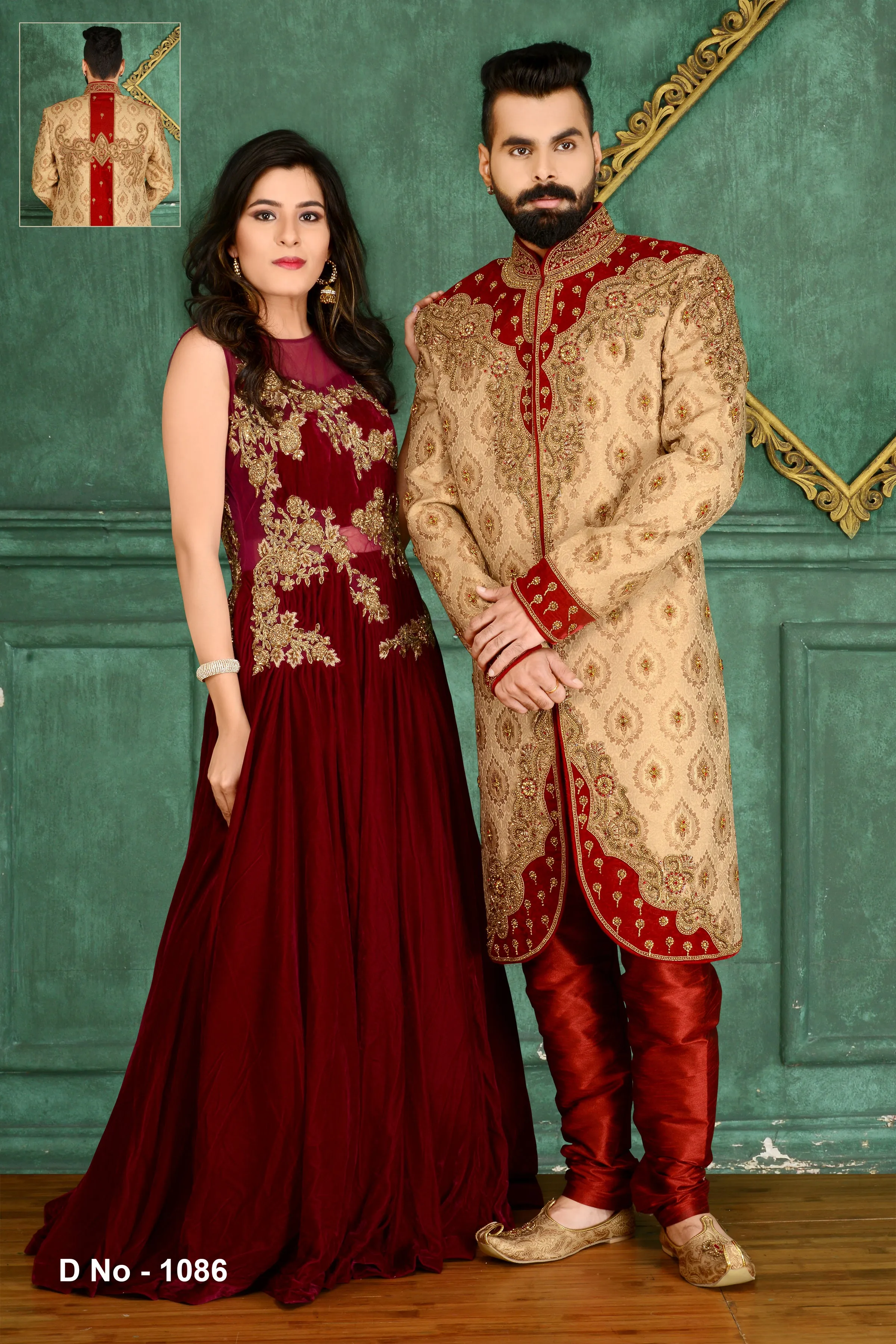 Sherwani (Custom Tailored) - (D.No.-1086)