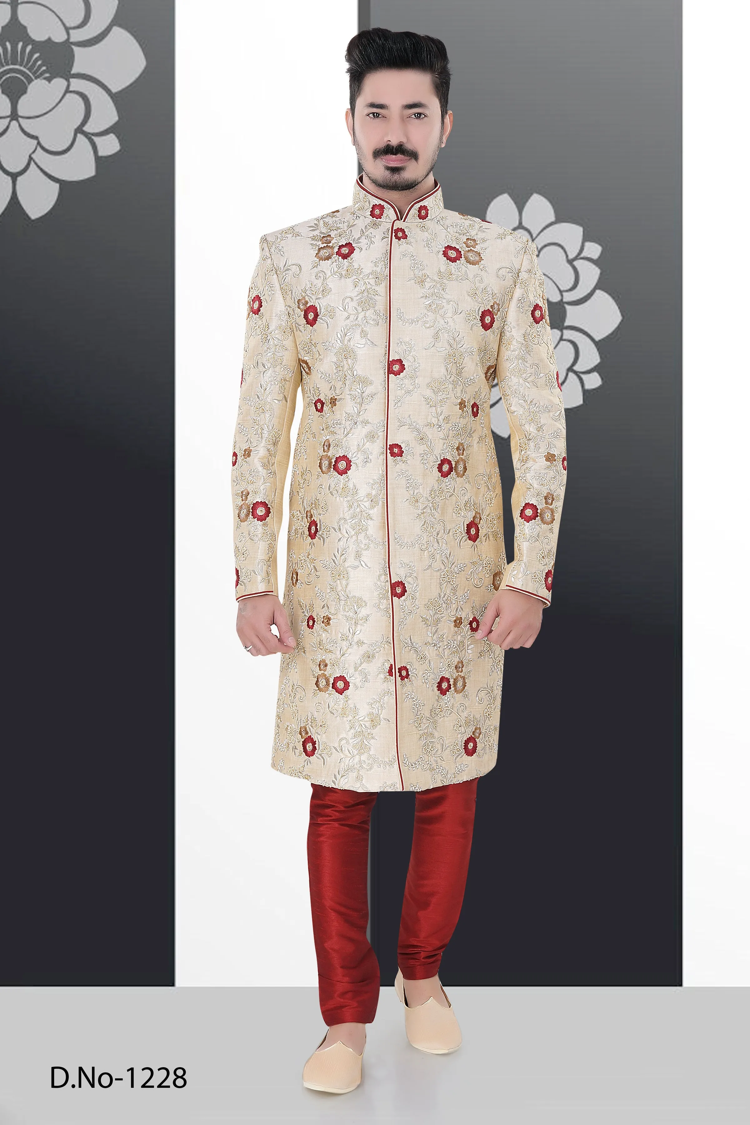 Sherwani (Custom Tailored) - (D.No.-1228)