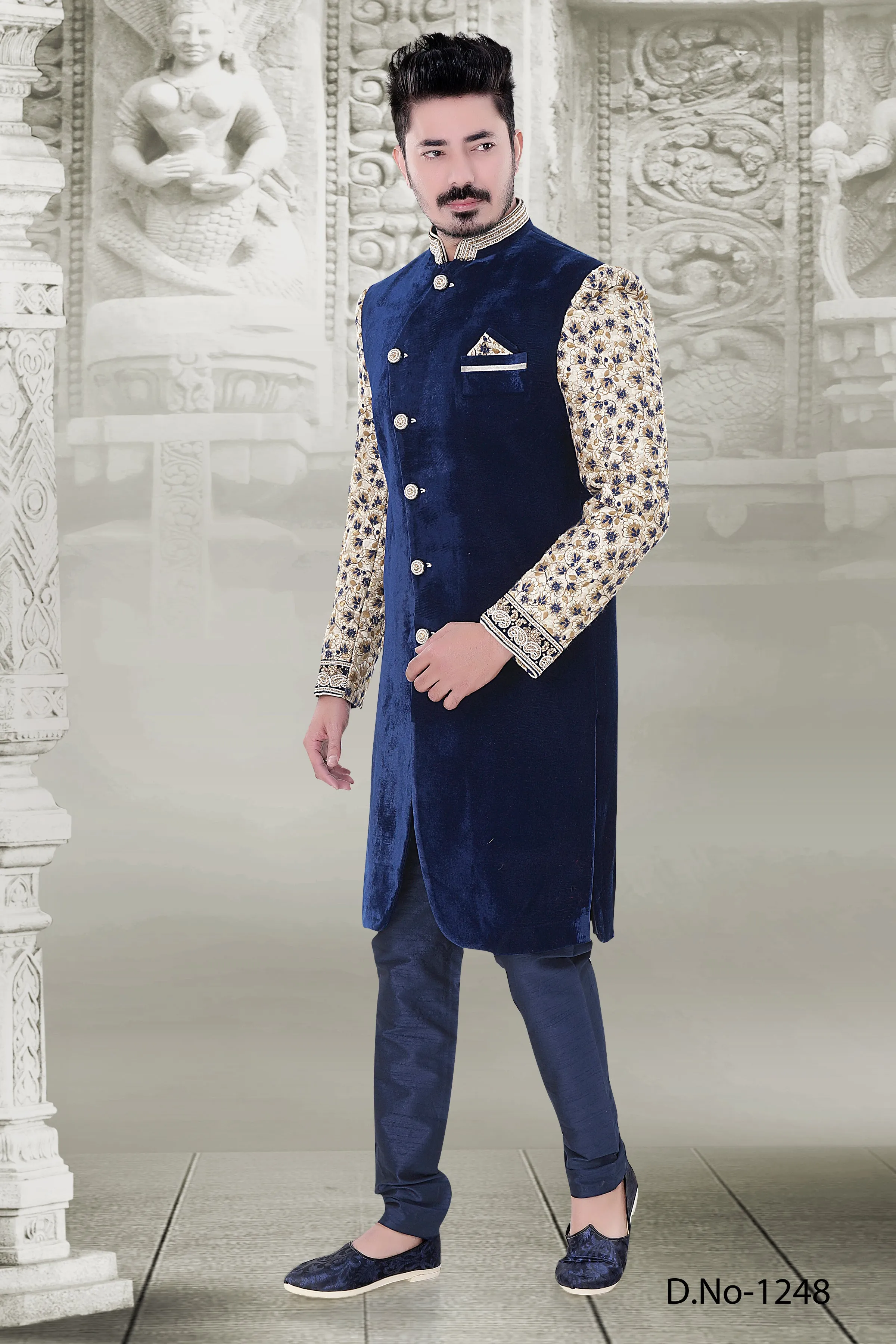 Sherwani (Custom Tailored) - (D.No.-1248)