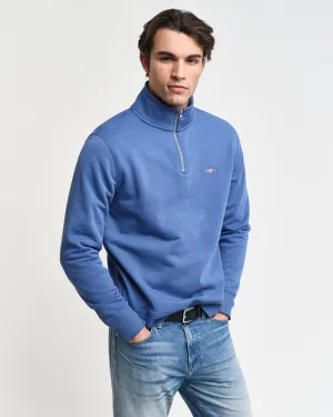 Shield Half-Zip Sweatshirt in Vintage Blue