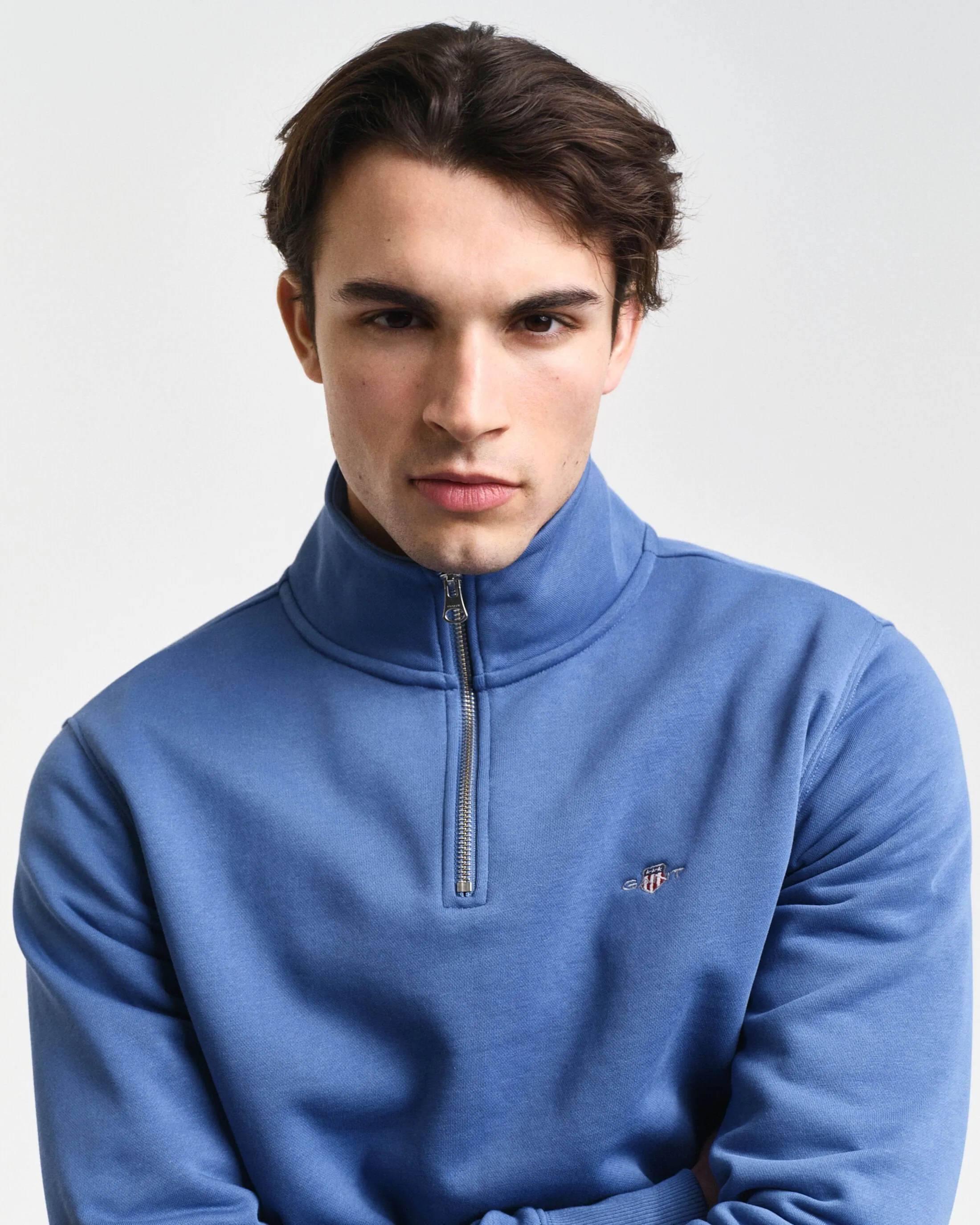Shield Half-Zip Sweatshirt in Vintage Blue