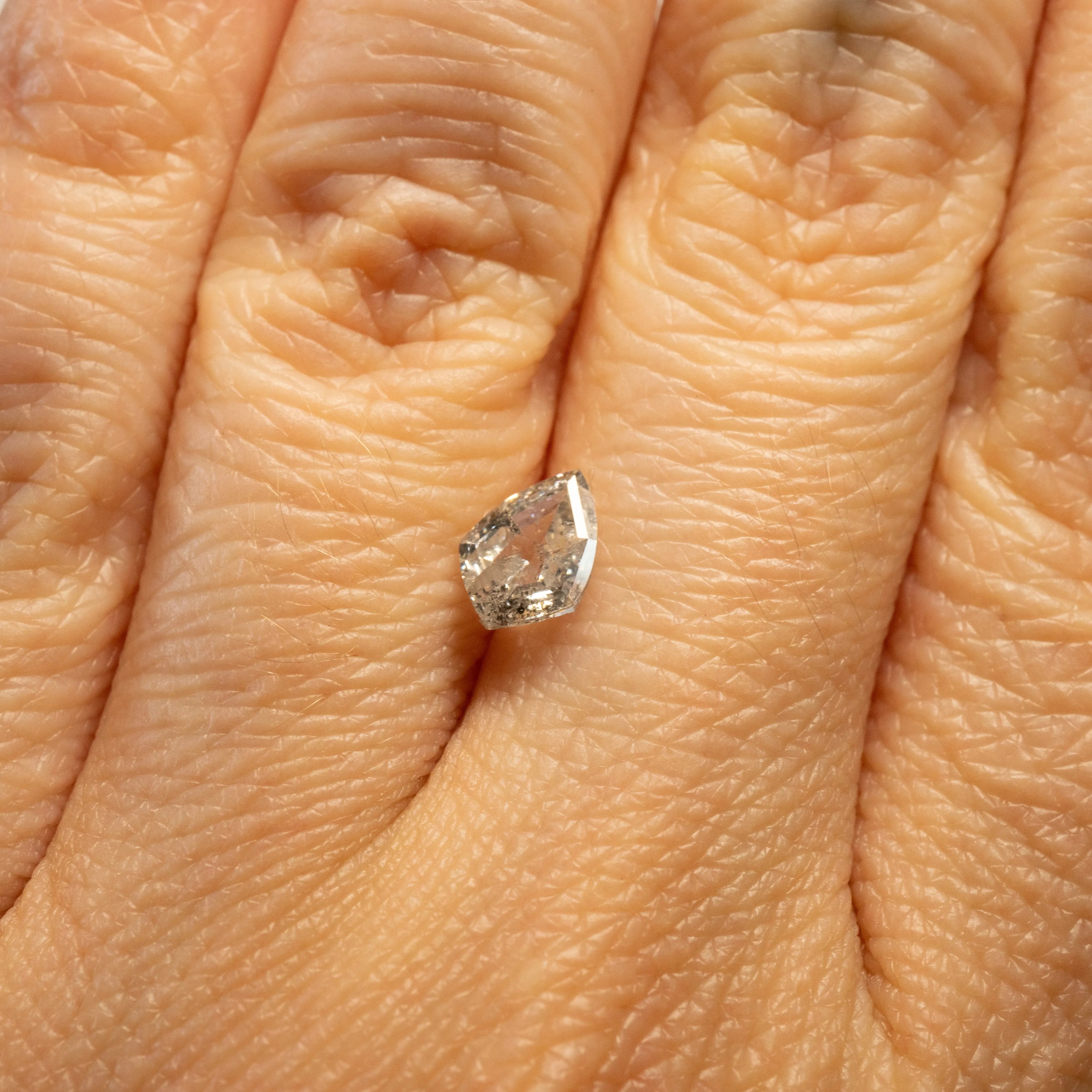 Shield Rose Cut Salt   Pepper Diamond | 0.82ct | Canada Origin