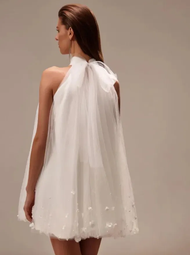 Short elegant Wedding Dresses Women Sexy Strapless 3D Flower Mini Formal Wedding Party Dresses Bride Gown Custom Made