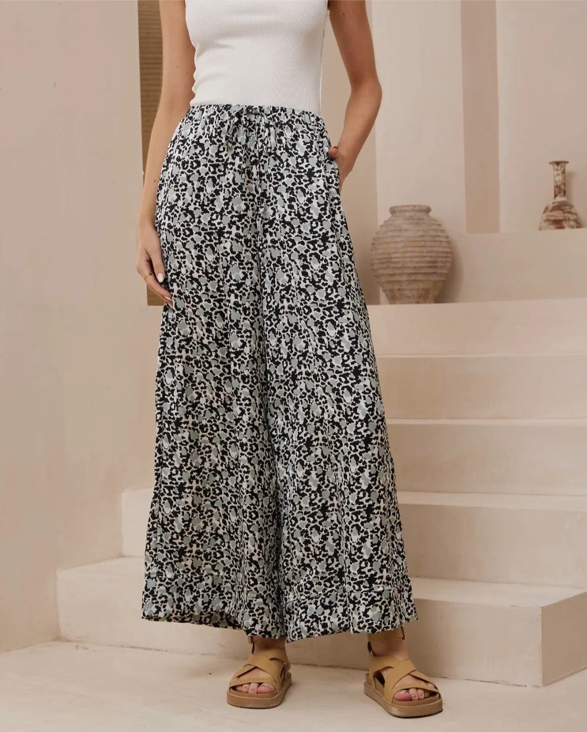 Sia Pant - Mint Leopard